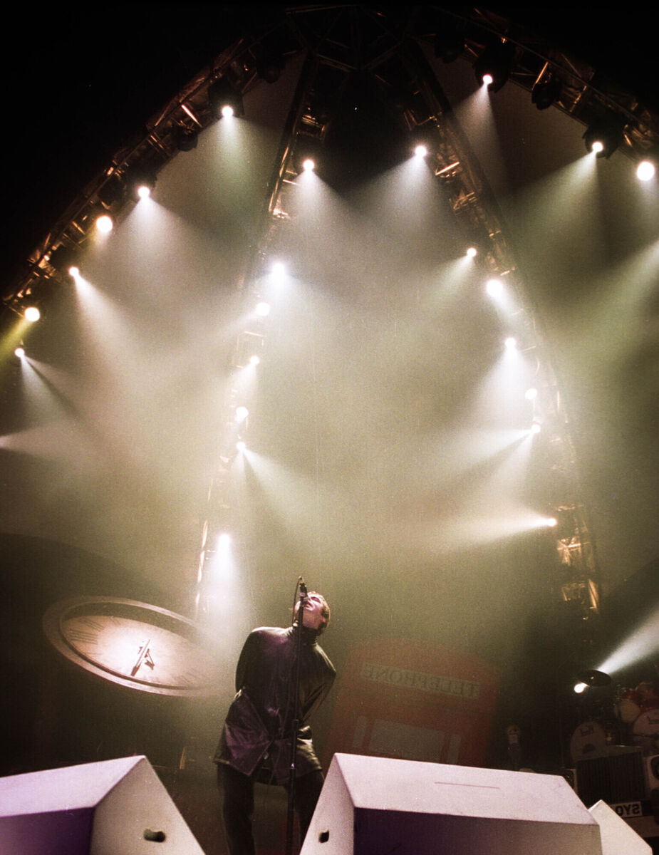  Oasis lead singer Liam Gallagher on stage at the Point, Dublin in December 1997 Picture: RollingNews.ie