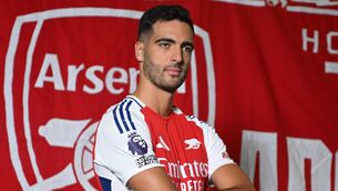 <p>NEW GUNNER: Arsenal unveil new signing Mikel Merino at Sobha Realty Training Centre. Pic: Stuart MacFarlane/Arsenal FC via Getty Images.</p>
