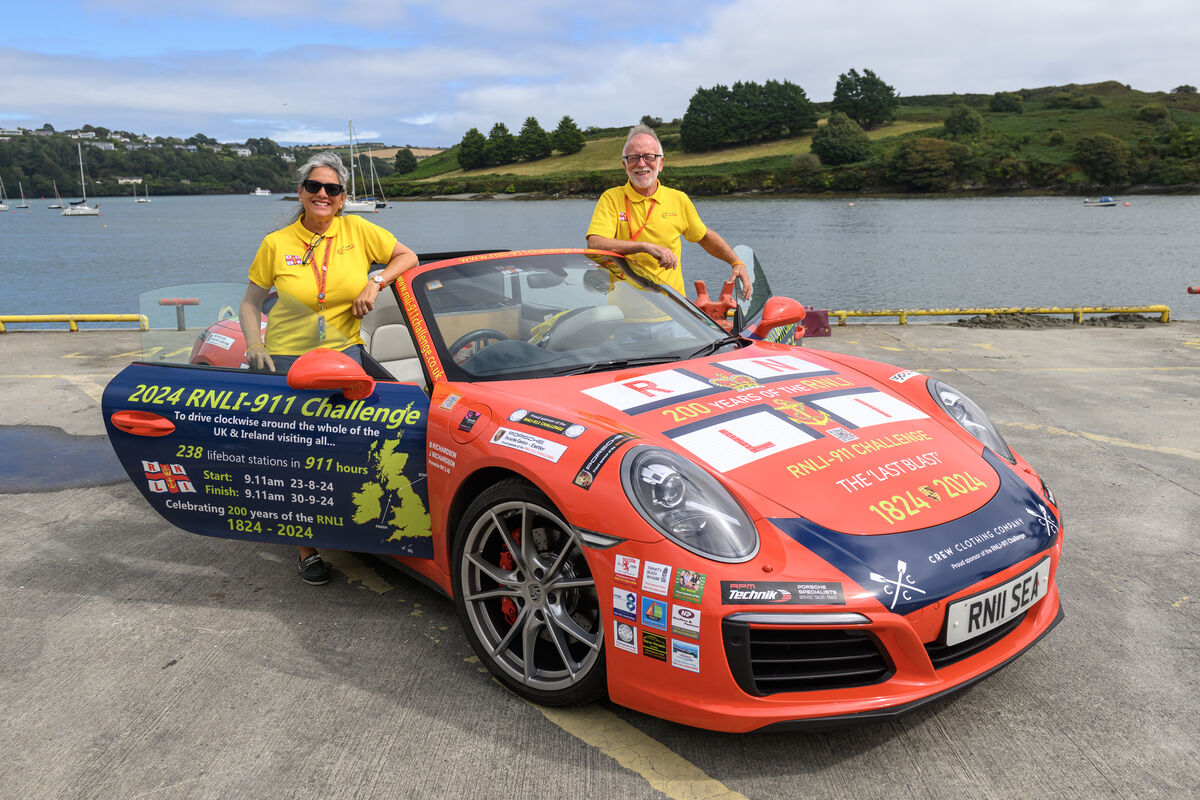 Belinda and James Richardson stopping off at the Kinsale RNLI station. Picture: Dan Linehan Belinda and James Richardson stopping off at the Kinsale RNLI station. Picture: Dan Linehan