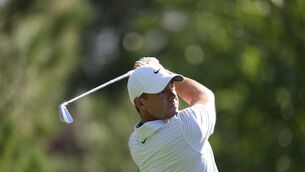 <p>LONG SEASON: Ireland's Rory McIlroy tees off on the fourth hole during the second round of the BMW Championship. Pic: Matt York/AP</p>