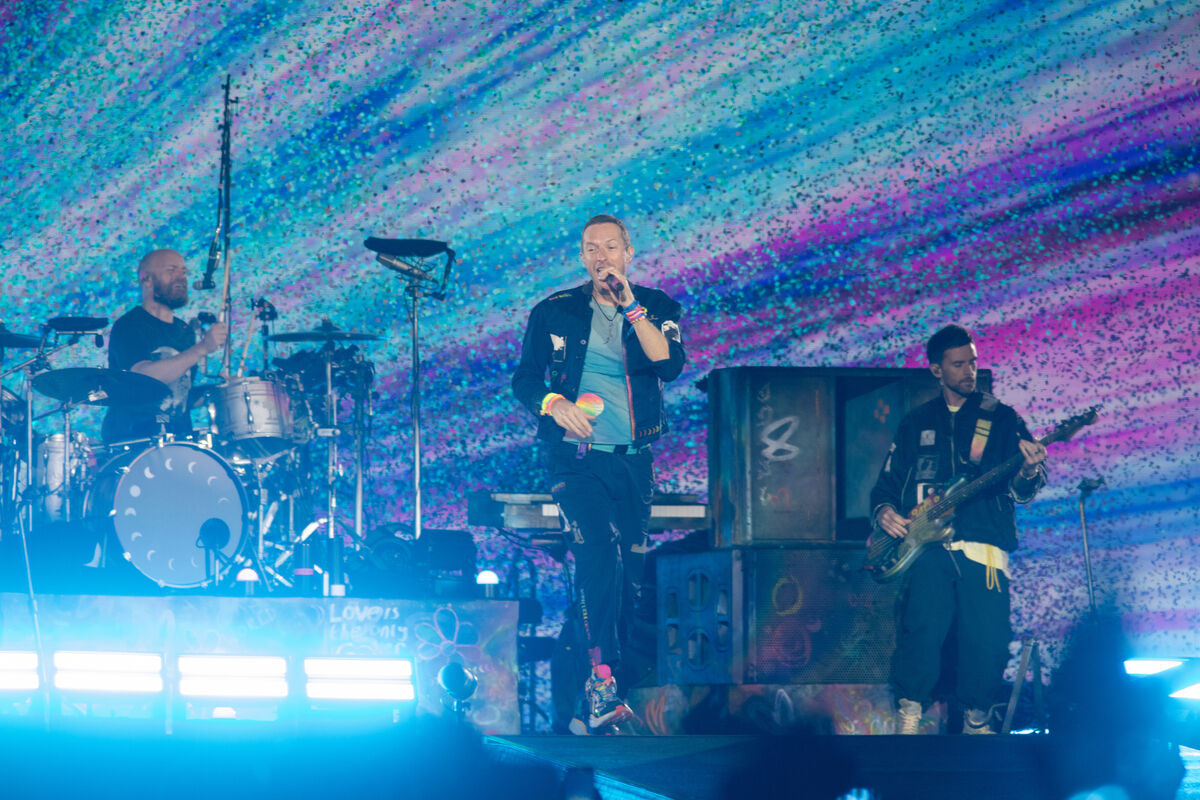 Coldplay on stage in Croke Park. Picture: Gareth Chaney