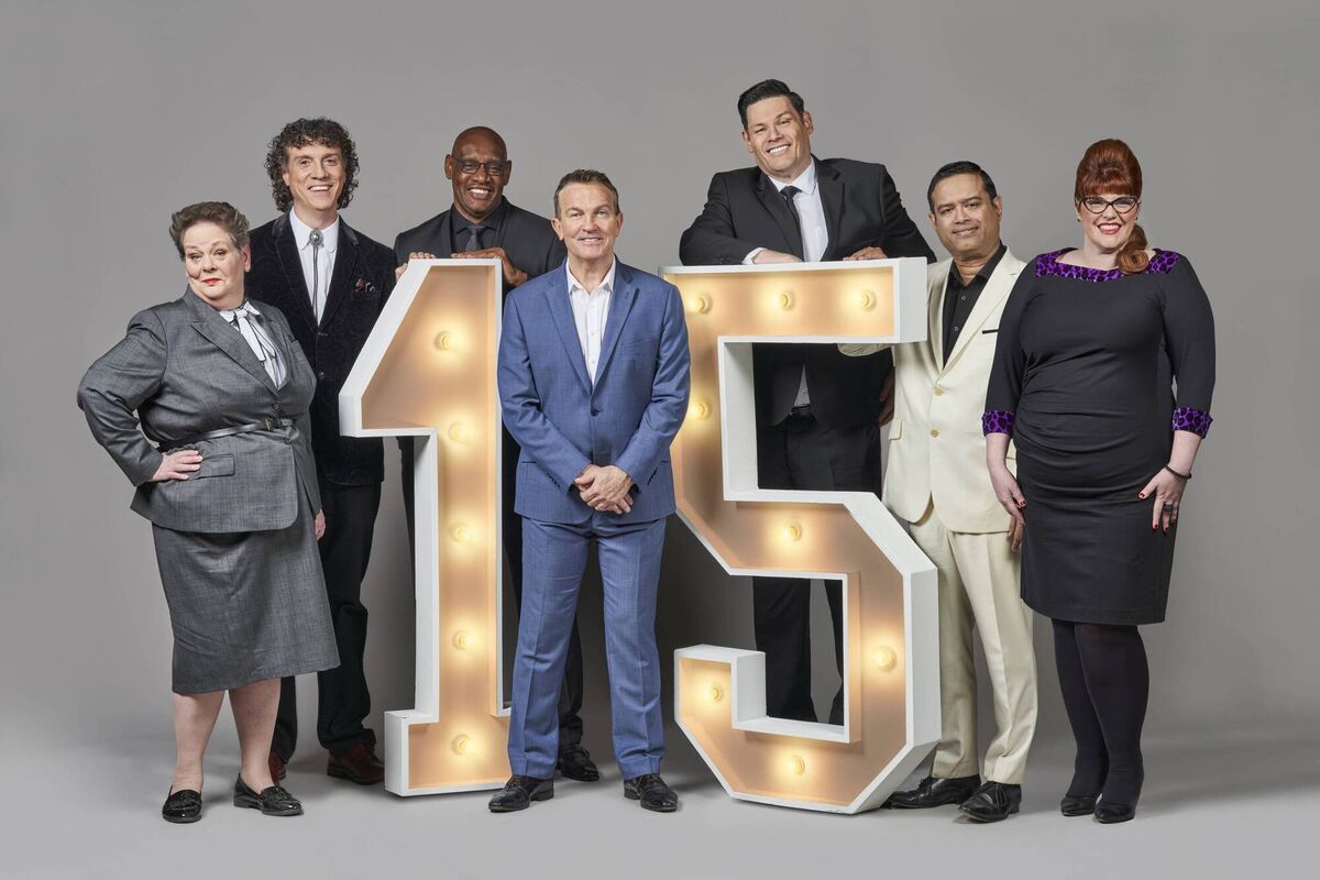  Bradley Walsh and the Chasers on TV quiz show The Chase. Picture: ITV/Gary Moyes