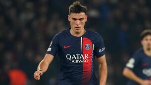 <p>PSG’s Manuel Ugarte during the UEFA Champions League Group F match at Parc des Princes in Paris, France. Picture date: Wednesday October 25, 2023.</p>
