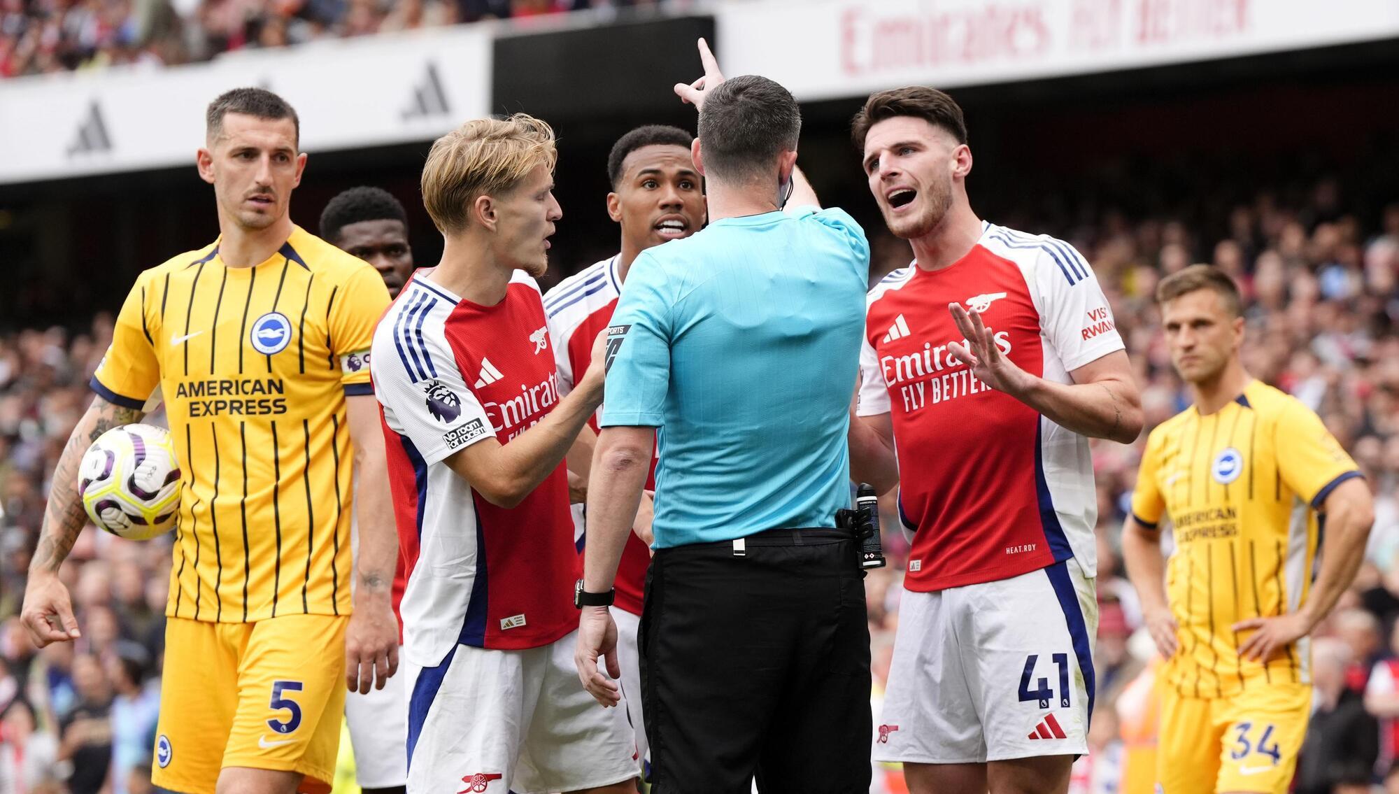 Rice walks as Joao Pedro earns Brighton point against Arsenal