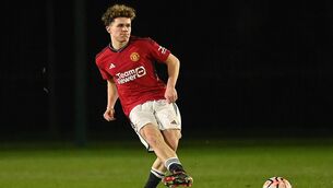 <p>HIGHLY-RATED: Jacob Devaney of Manchester United U18s in action during the U18 Premier League match against Liverpool. Picture: Manchester United/Manchester United via Getty Images</p>