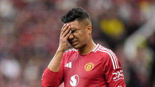 <p>Manchester United's Casemiro dejected during the Premier League defeat by Liverpool at Old Trafford. Pic Nick Potts/PA Wire.</p>