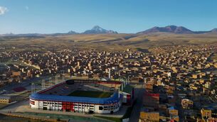 <p>ALTITUDE: Villa Ingenio Stadium stands in El Alto, Bolivia. AP Pic: Juan Karita</p>
