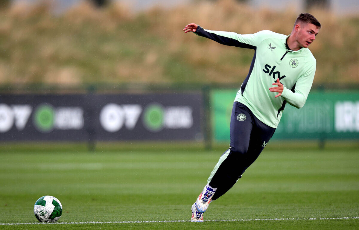 Evan Ferguson during Ireland squad training. Picture: ©INPHO/Ryan Byrne