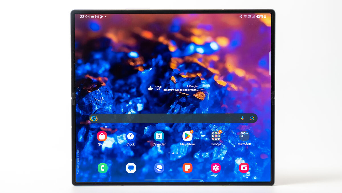 The Z Fold6 unfolds to the stunning 7.6-inch display. Picture: Noel Campion.