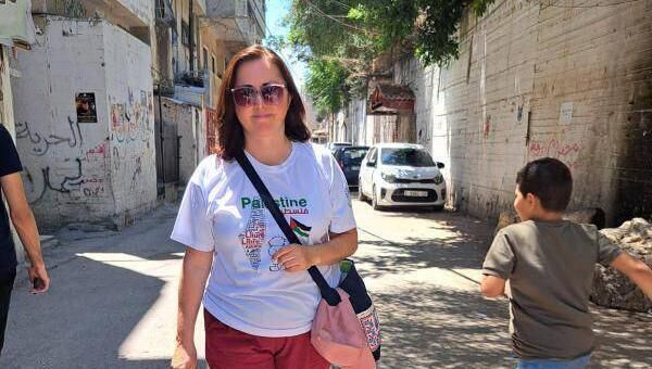 Carrie Garvin volunteered as part of an international group with the Lajee centre in Bethlehem. Picture: Hannah McCarthy Photography