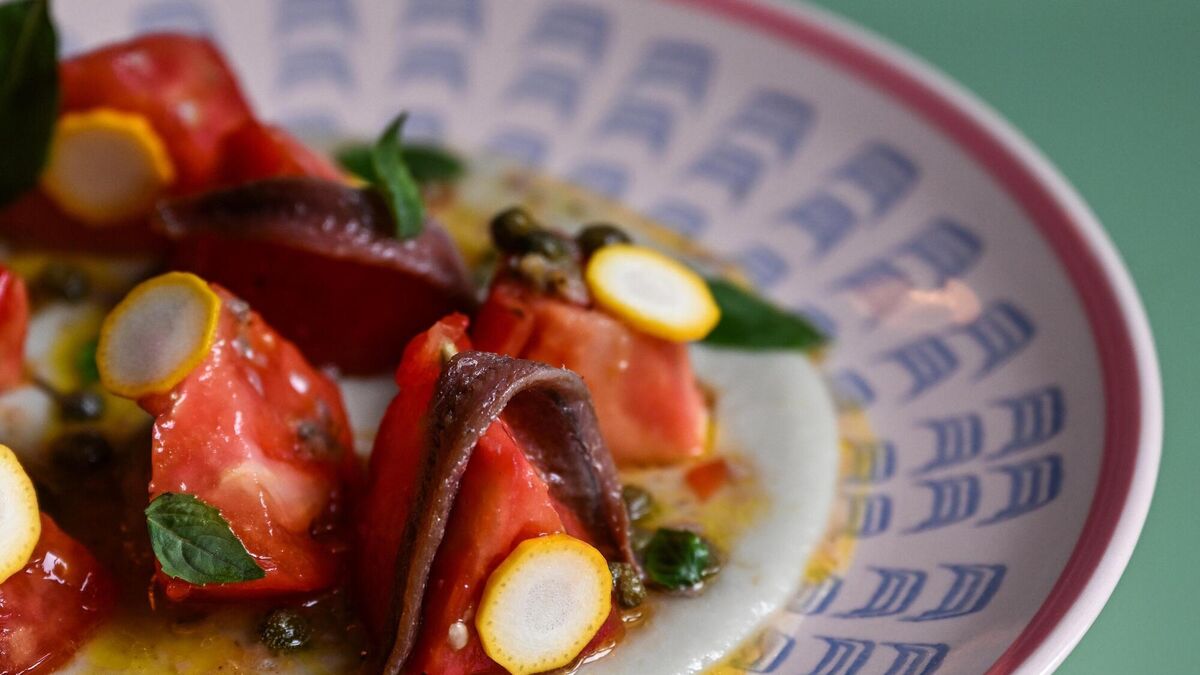 Smoked haddock brandade with tomato, caper & anchovy salad