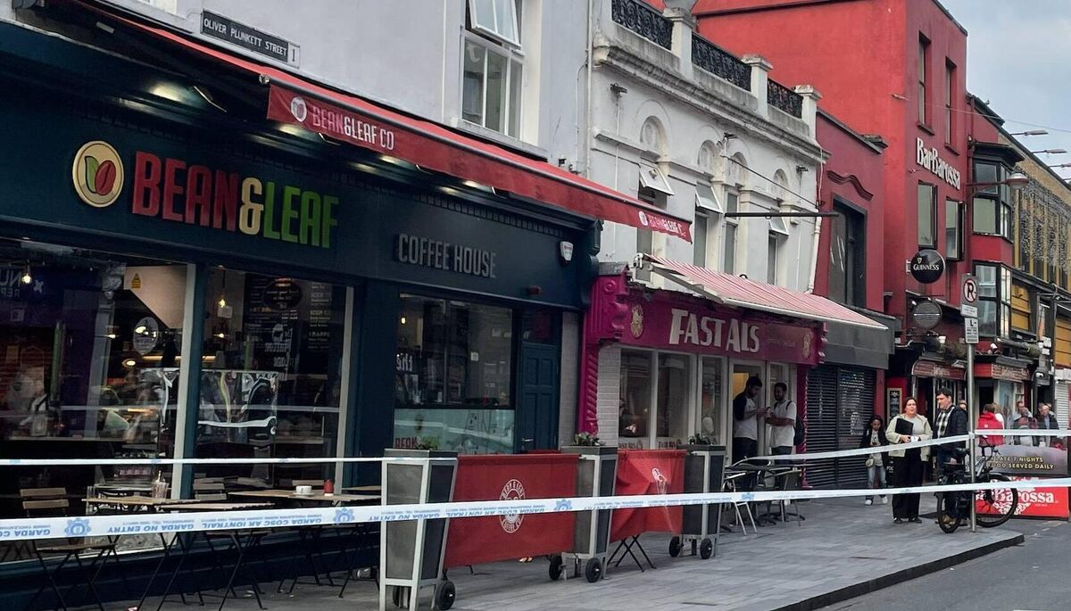 Gardaí and emergency services attended the scene of the incident near a coffee shop on Oliver Plunkett Street shortly after 5pm. Gardaí and emergency services attended the scene of the incident near a coffee shop on Oliver Plunkett Street shortly after 5pm.