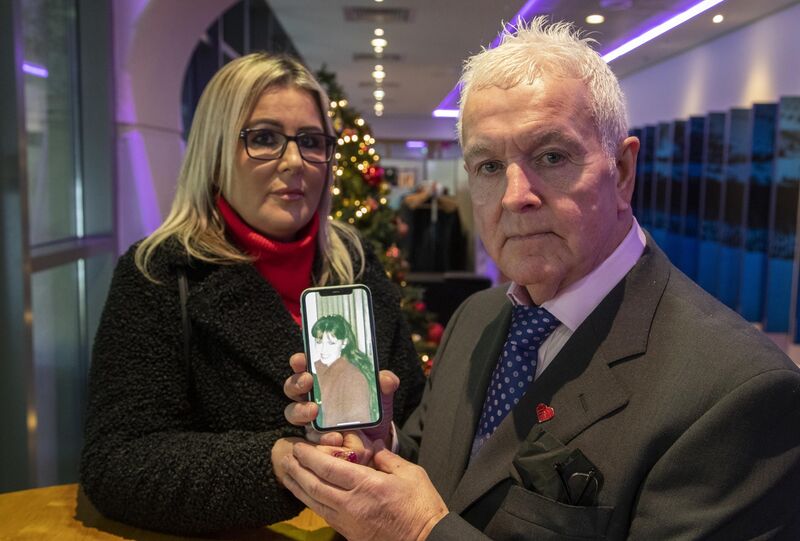 Gerry Keenan, brother of Imelda Keenan, who went missing in Waterford almost thirty years ago, with his niece, Gina Kerry, at Croke Park for a ceremony for National Missing Persons Day. Picture: Colin Keegan
