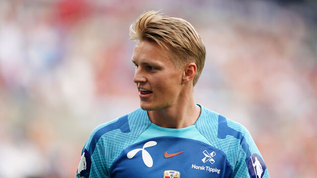 <p>Norway’s Martin Odegaard warming up before the UEFA Euro 2024 Qualifying Group A match at Ullevaal Stadion, Oslo. Picture date: Saturday June 17, 2023.</p>