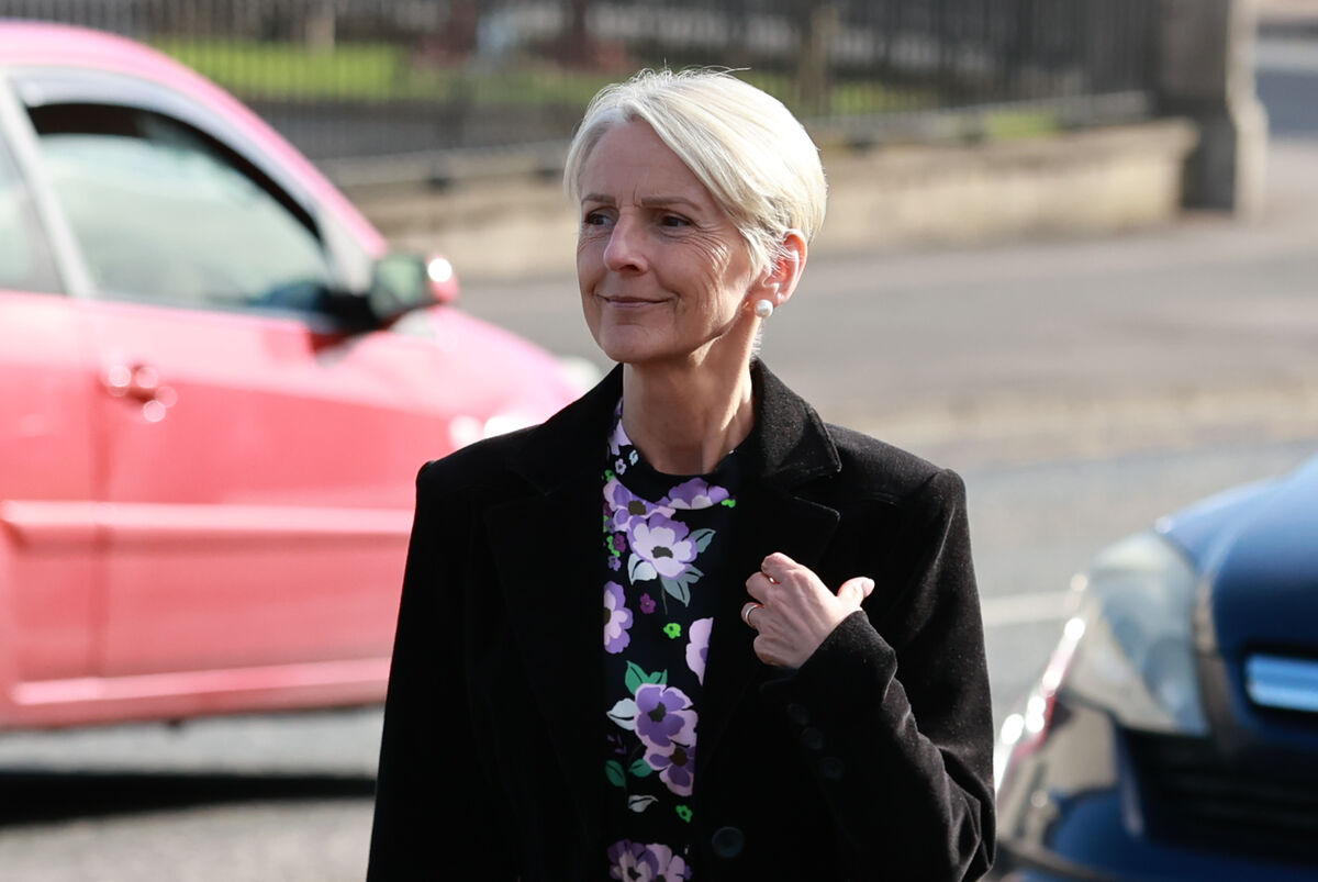 Eleanor Donaldson arriving for an arraignment hearing at Newry Court, where she and her husband, former DUP leader Jeffrey Donaldson, are charged with several historical sexual offences. Picture: Liam McBurney/PA Wire