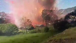 VIDEO: What happens when a fireworks factory explodes