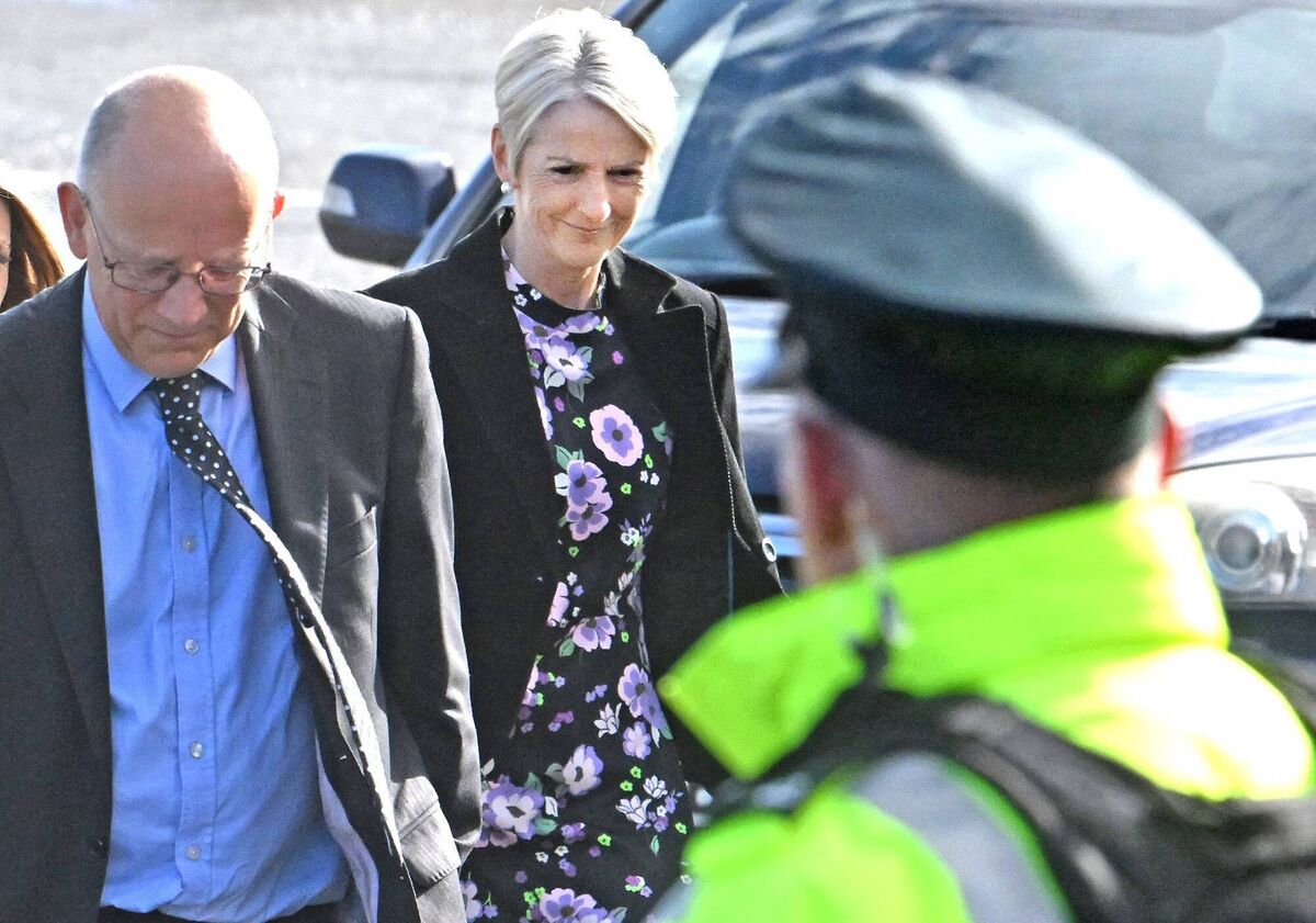 Eleanor Donaldson with her solicitor at Newry Magistrates Court where she and her husband Jeffrey Donaldson pleaded ‘Not Guilty ‘ to a string of sex charges. 