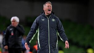 <p>TORTURE: Republic of Ireland head coach Heimir Hallgrimsson reacts during the UEFA Nations League B Group 2 match against Greece. Pic: Stephen McCarthy/Sportsfile</p>