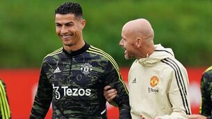 <p>Cristiano Ronaldo, left fell out with Manchester United manager Erik ten Hag before leaving Old Trafford (Martin Rickett/PA)</p>