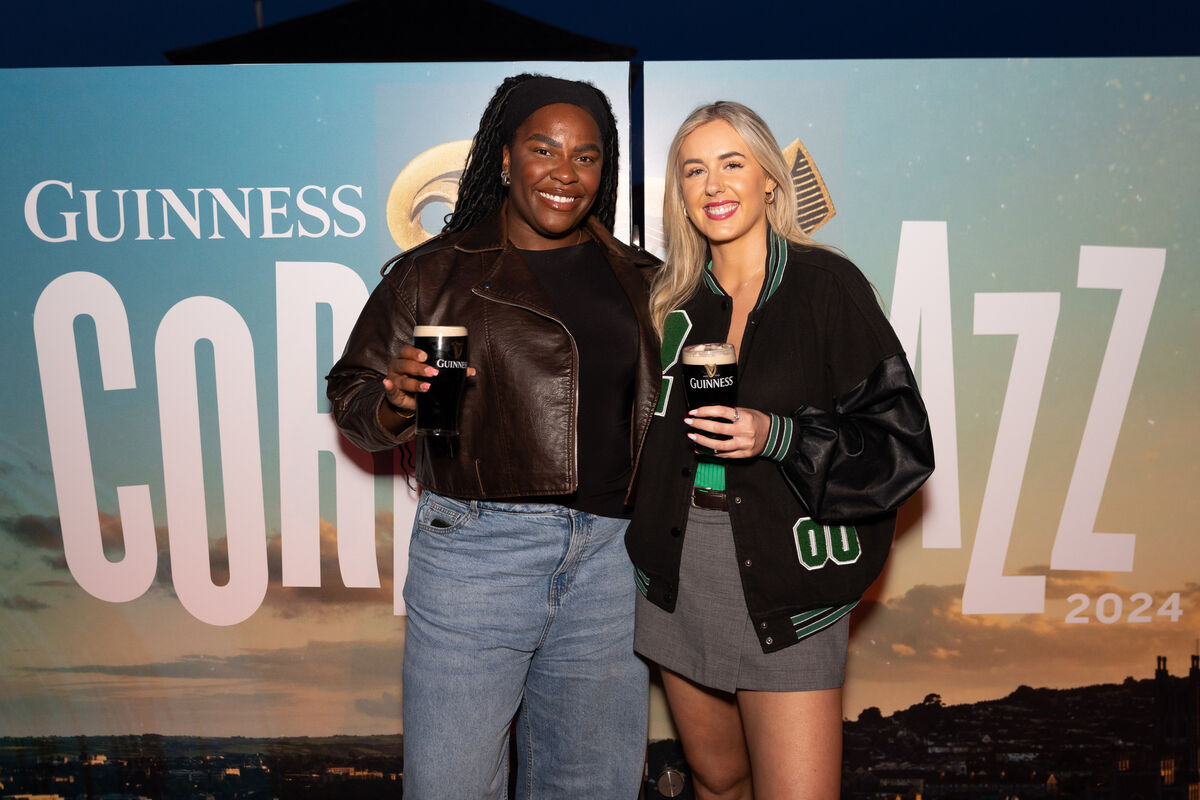 Demi Isaac Oviawe and Sinead Quinlan at the programme launch of the Guinness Cork Jazz Festival at Cyprus Avenue. Picture: Darragh Kane