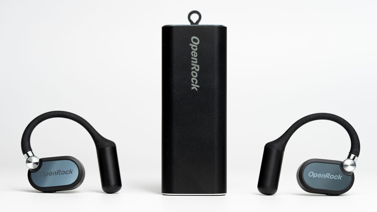 OpenRock X earbuds have a dual-centre joint - 45° left and right x 50° up and down adjustability for secure, comfy wear. Picture: Noel Campion.