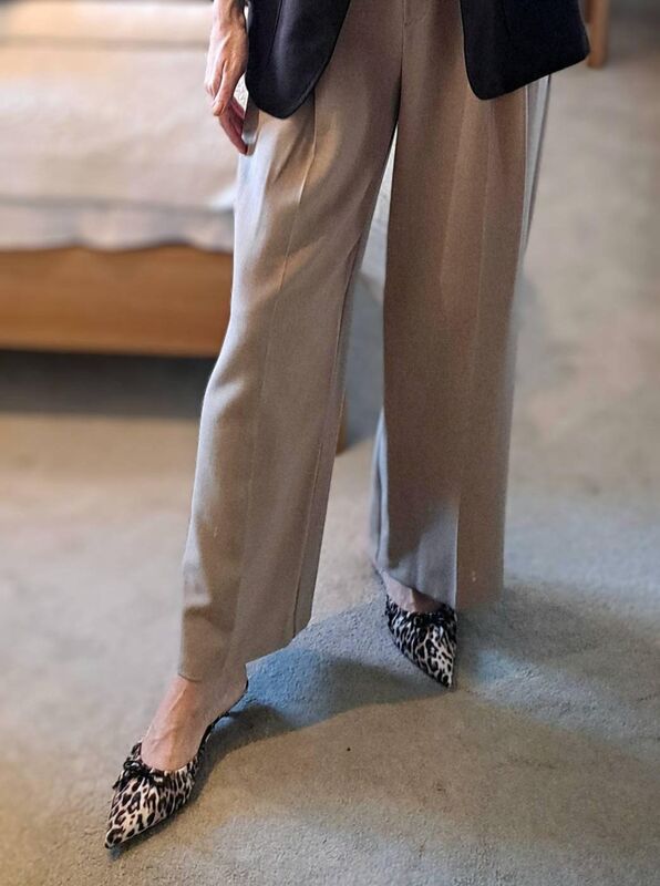 Annmarie O'Connor in her 'corpcore' trousers, €30, Tesco F&amp;F