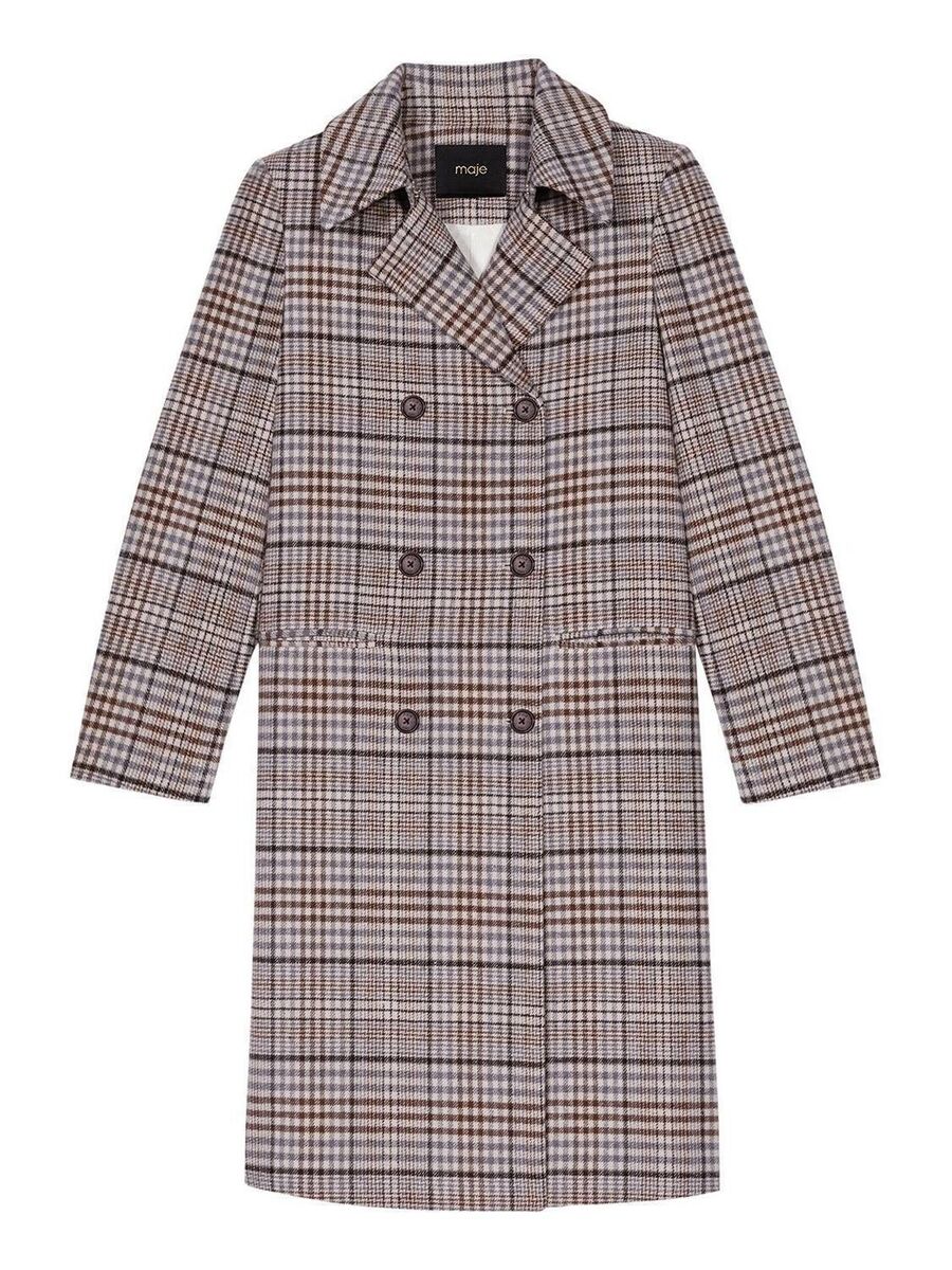 Maje 'Goal' check trench coat, Brown Thomas, €395