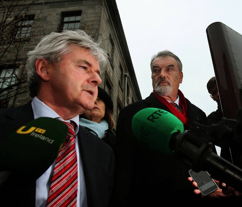 Ian Bailey (right) accompanied by his solicitor Frank Buttimer (left) in 2015. File picture: Brian Lawless/PA Wire