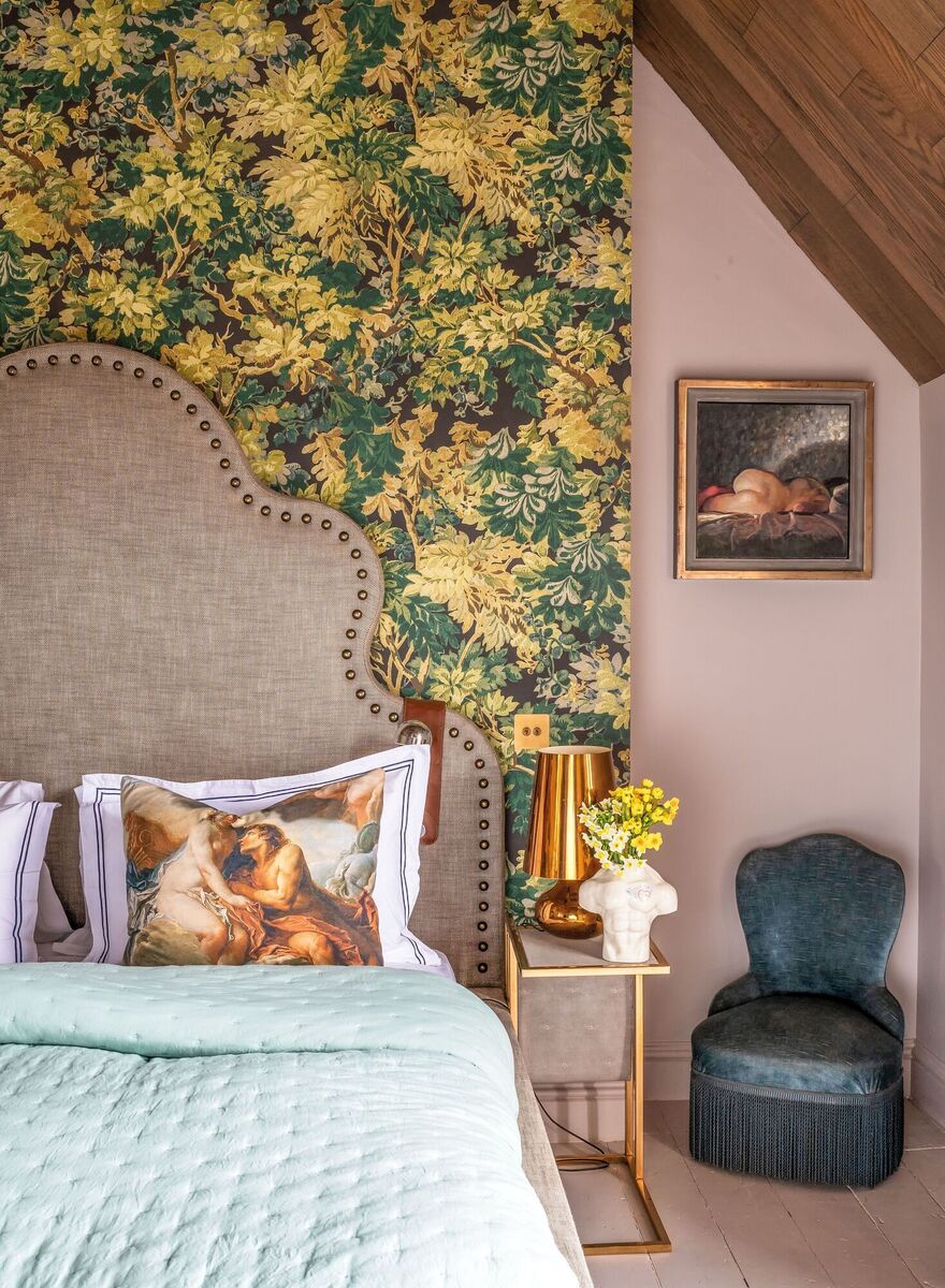  Working with the limitations of a small bedroom, Jo Berryman utilised the height to maximum decorative effect.