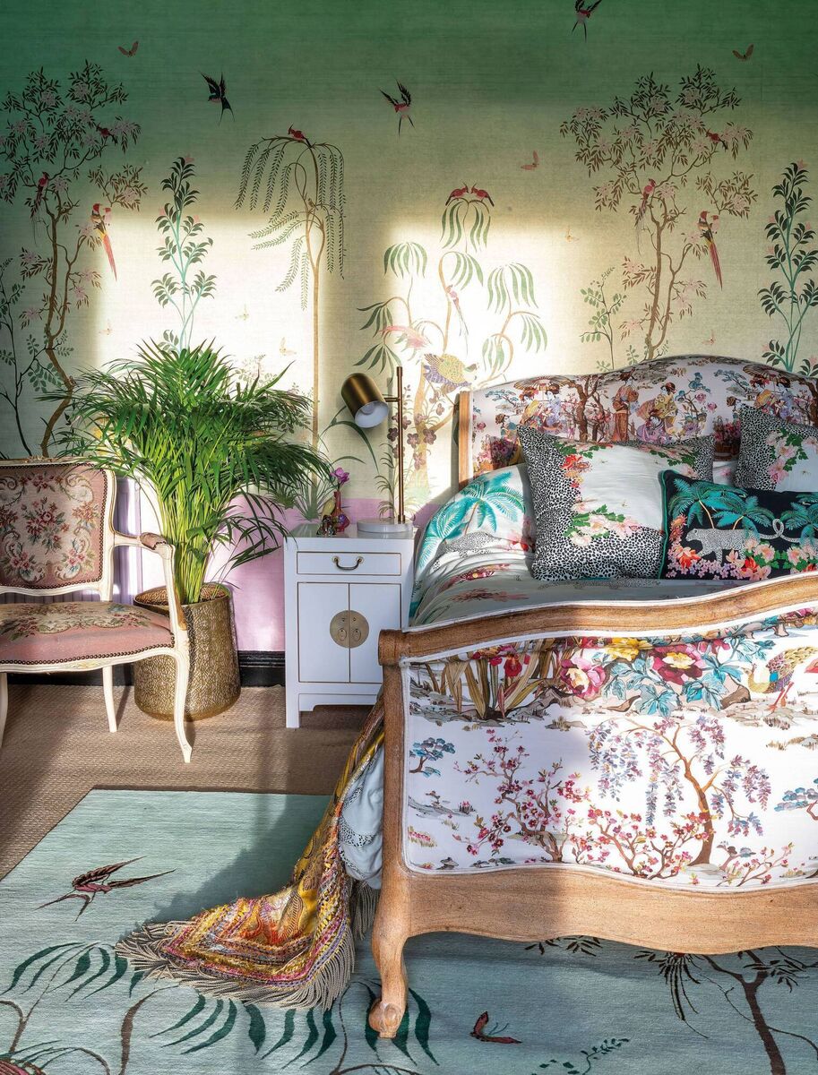 Rug designer Wendy Morrison’s home is filled with her own designs, including in the master bedroom.