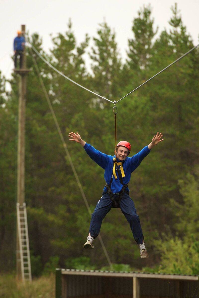Fifteen year old Matthew Kavanagh pictured living it up on top at Delphi Adventure Centre. Fifteen year old Matthew Kavanagh pictured living it up on top at Delphi Adventure Centre.