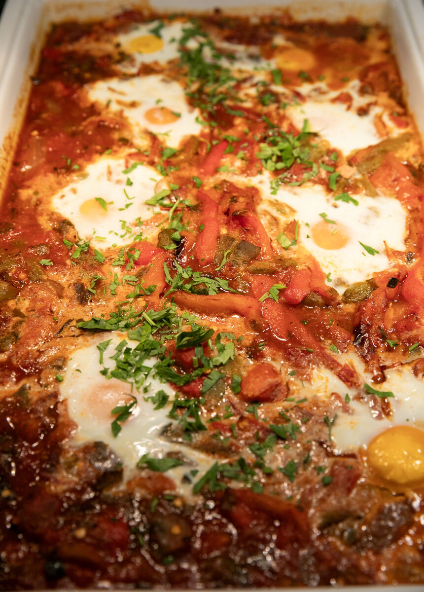 Basque tomato and pepper stew with eggs at the IRFU High Performance Centre.