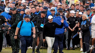 <p>HOMECOMING: Rory McIlroy makes his way to the 18th green. Picture: ©INPHO/Ben Brady</p>
