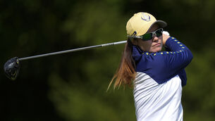 <p>Leona Maguire was unhappy at being left out of three sessions as Europe lost the Solheim Cup in Virginia. Pic: Chris Szagola/AP</p>