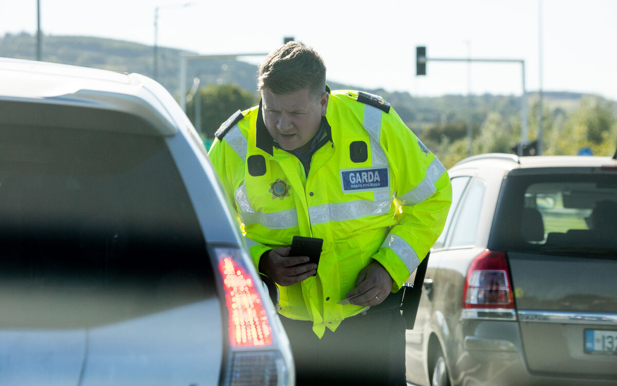 Sergeant Robert Griffin speaks to a motorist 'spotted' by the Garda HGV. Sergeant Robert Griffin speaks to a motorist 'spotted' by the Garda HGV.