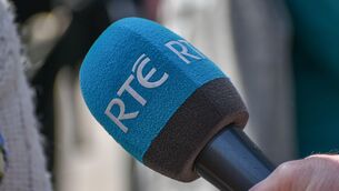 RTE logo on microphone. copyspace
