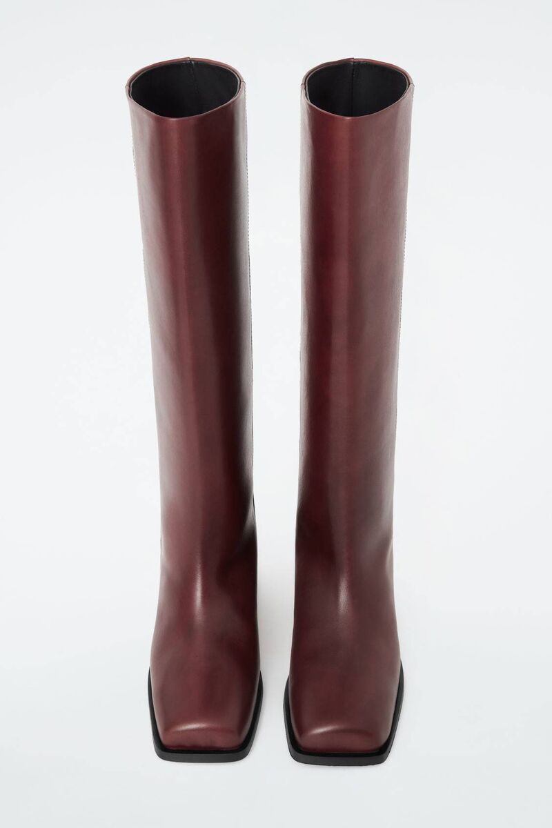 Leather knee-high boots, COS, €290 Leather knee-high boots, COS, €290