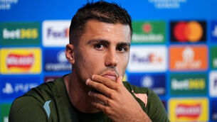 <p>INCREASE IN FIXTURES: Manchester City midfielder Rodri has warned that players are “close” to going on strike over the increasing numbers of fixtures they are facing. Picture:Martin Rickett/PA</p>