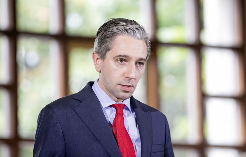 Taoiseach Simon Harris: Threats were made on social media in August. Taoiseach Simon Harris: Threats were made on social media in August.