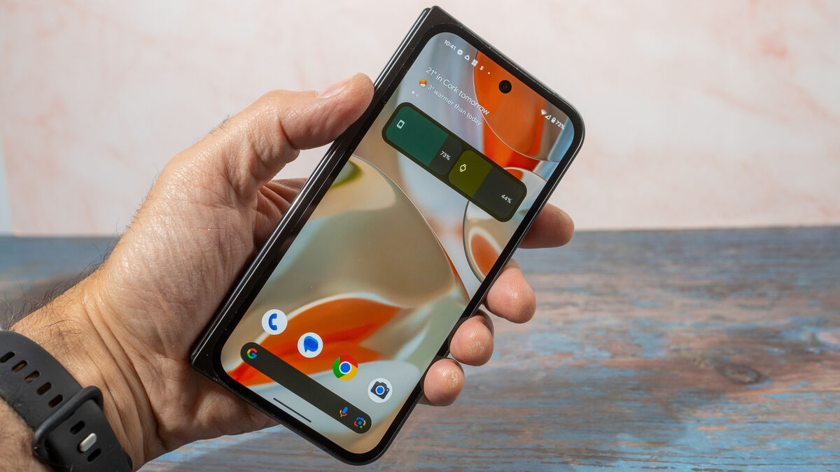 The Pixel 9 Pro Fold feels great in the hand. Picture: Noel Campion. The Pixel 9 Pro Fold feels great in the hand. Picture: Noel Campion.