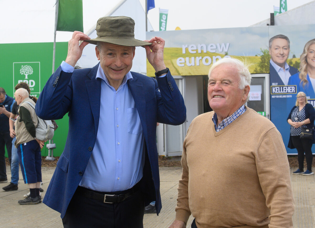 Tánaiste Micheál Martin with Galway man Brian Naughton at the third day of the National Ploughing Championships where he rebuffed the idea that the polling was on his mind. Picture: Dan Linehan Tánaiste Micheál Martin with Galway man Brian Naughton at the third day of the National Ploughing Championships where he rebuffed the idea that the polling was on his mind. Picture: Dan Linehan