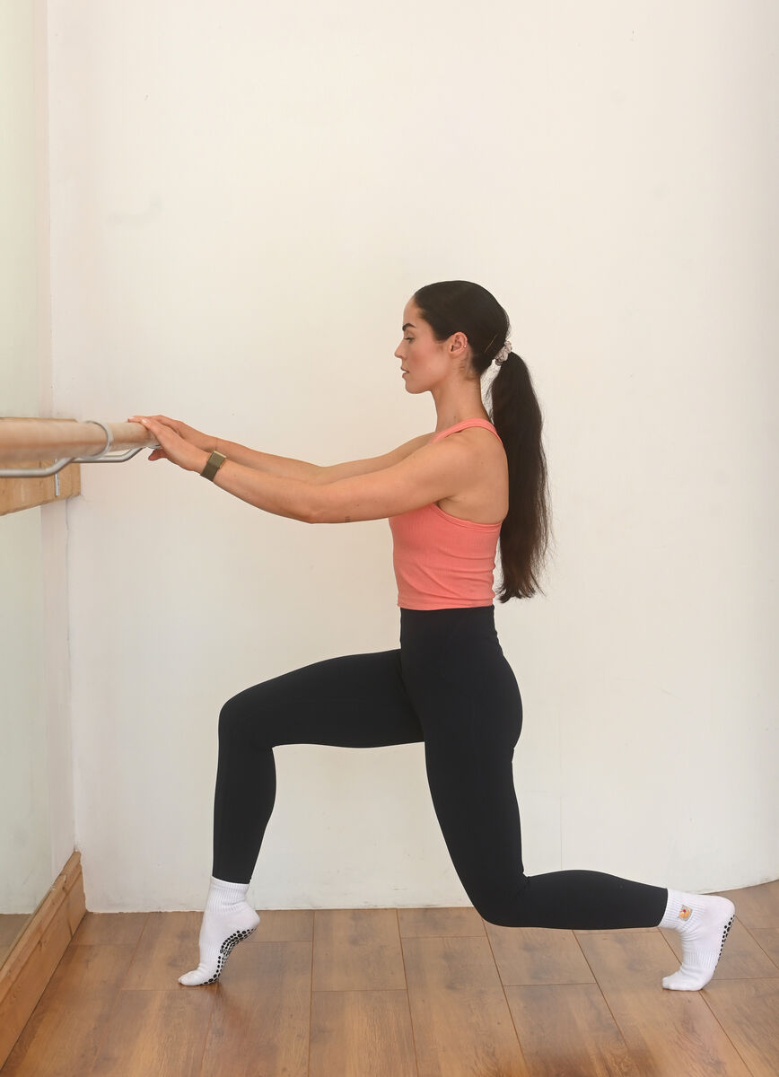 Emma Barry Murphy: Add pulses and front heel lifts if you’re comfortable. Picture: Larry Cummins Emma Barry Murphy: Add pulses and front heel lifts if you’re comfortable. Picture: Larry Cummins