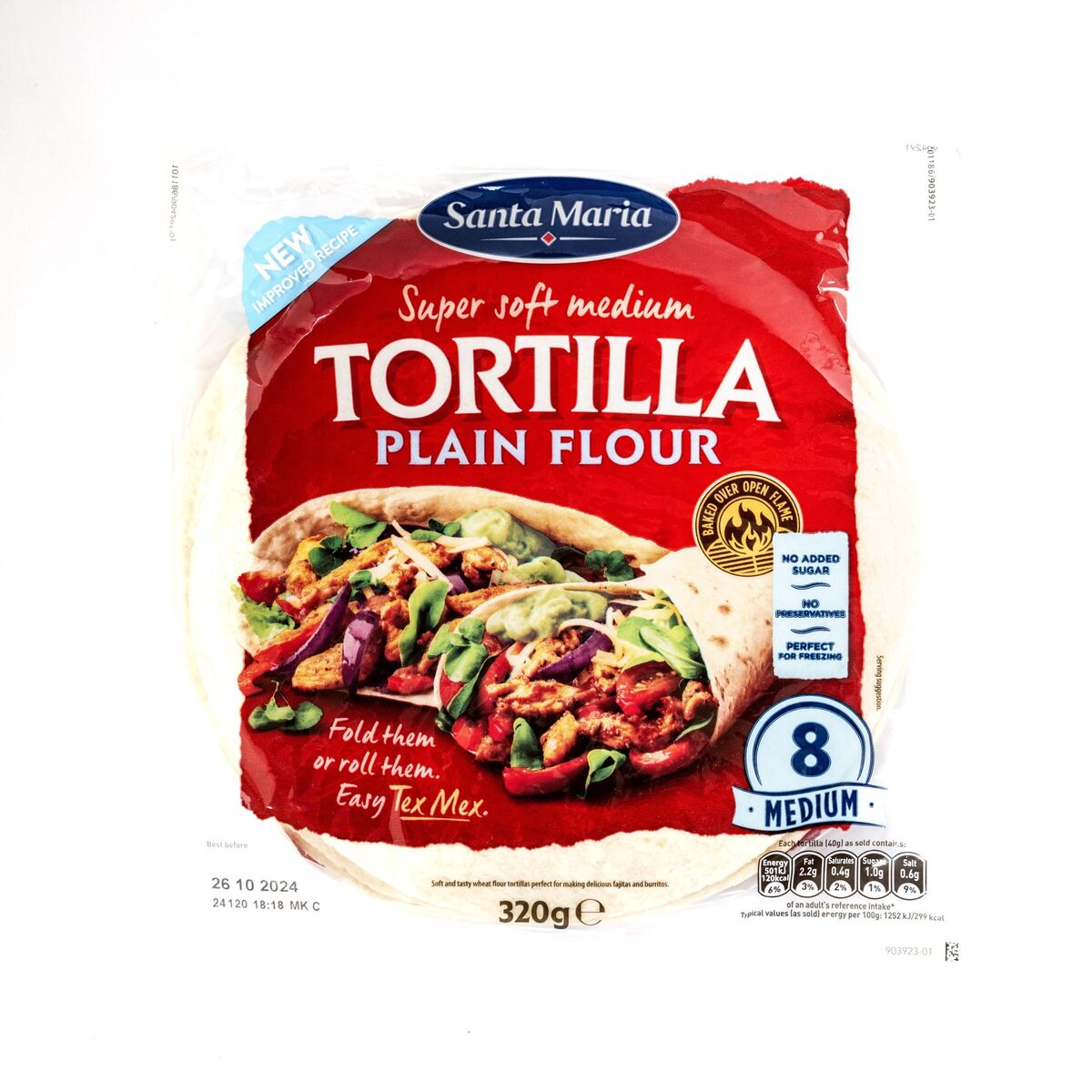 Santa Maria Super Soft, Medium Tortilla, Plain Flour