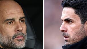 <p class="contextmenu internal_Caption">TITLE RIVALS: Pep Guardiola, Manager of Manchester City (L) and Mikel Arteta, Manager of Arsenal. Pic: Julian Finney/Getty Images)</p>