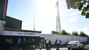 <p>DARKEST BEFORE DAWN: Dundalk supporters gather outside their home gound at Oriel Park in Dundalk. Pic: Ben McShane/Sportsfile</p>