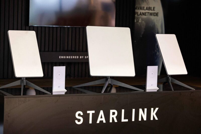 Starlink satellite antennae are part of the satellite internet provider operated by Elon Musk’s American aerospace company SpaceX. Picture: Getty Images