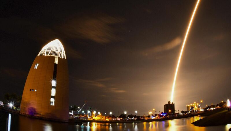 Elon Musk’s SpaceX Falcon 9 rocket lifts off from Cape Canaveral, Florida, last year carrying dozens of Starlink satellites; he recently launched the 7,000th satellite which has raised antitrust issues around SpaceX’s domination of the private space industry. File picture: Malcolm Denemark/Florida Today/AP