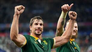 <p>CAPS OFF: South Africa's Eben Etzebeth celebrates following the Rugby World Cup 2023 quarter final match at the Stade de France, Saint-Denis. Pic: Adam Davy/PA Wire</p>