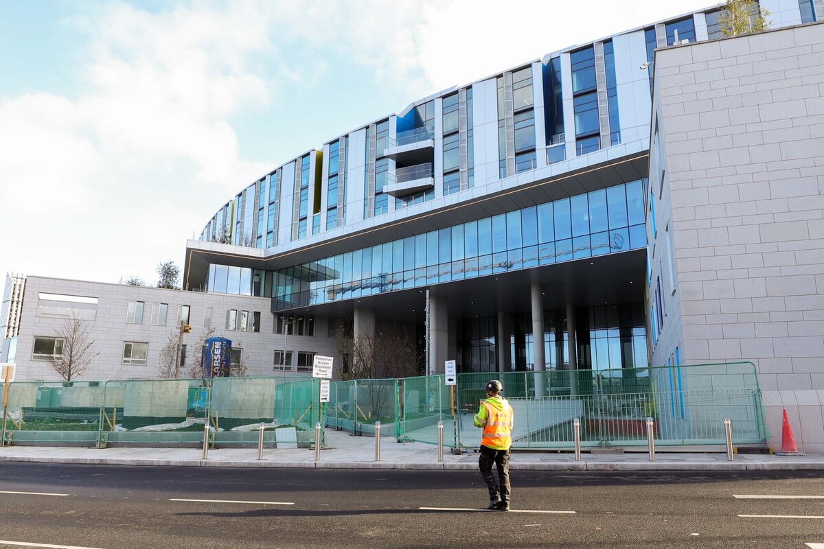 Members of the Unite union took part in a  stoppage at the National Children’s Hospital site on Friday over travel-time pay. Picture: Leah Farrell/Rolling News
                    