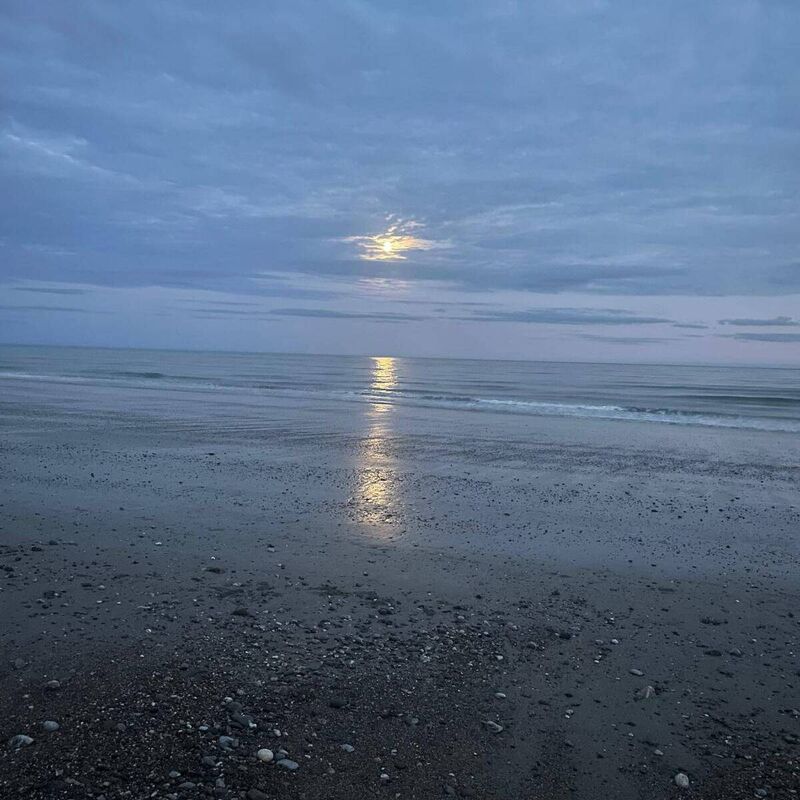 Moon over Garryvoe beach. Picture: Irene Feighan